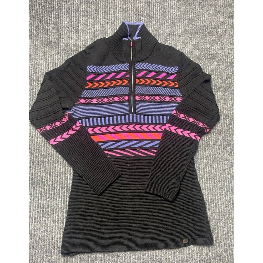 Krimson Klover Sweater Womens XS Merino Wool 1/4 Zip Telluride Top Purple Ski